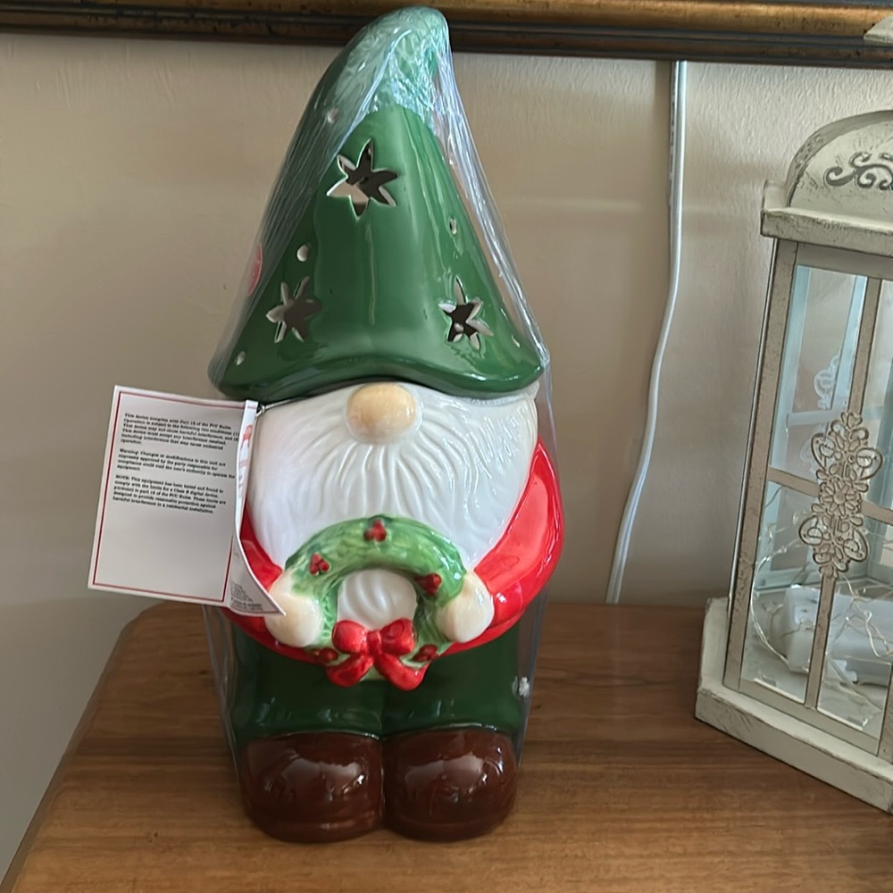 Christmas Gnome Light Up Cookie Jar